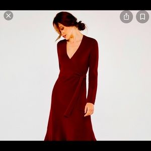 Neiman Marcus burgandy faux wrap sexy dress- size S(size-4)